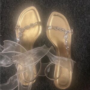 Gold and diamond detailed heels